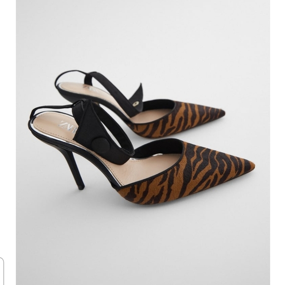 Zara Shoes - ZARA Leather Slingback Heels